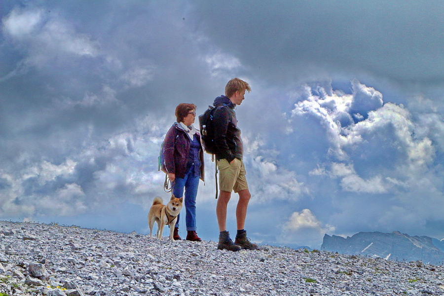 Fiene in den Schweizer Alpen mit weitem Bergpanorama